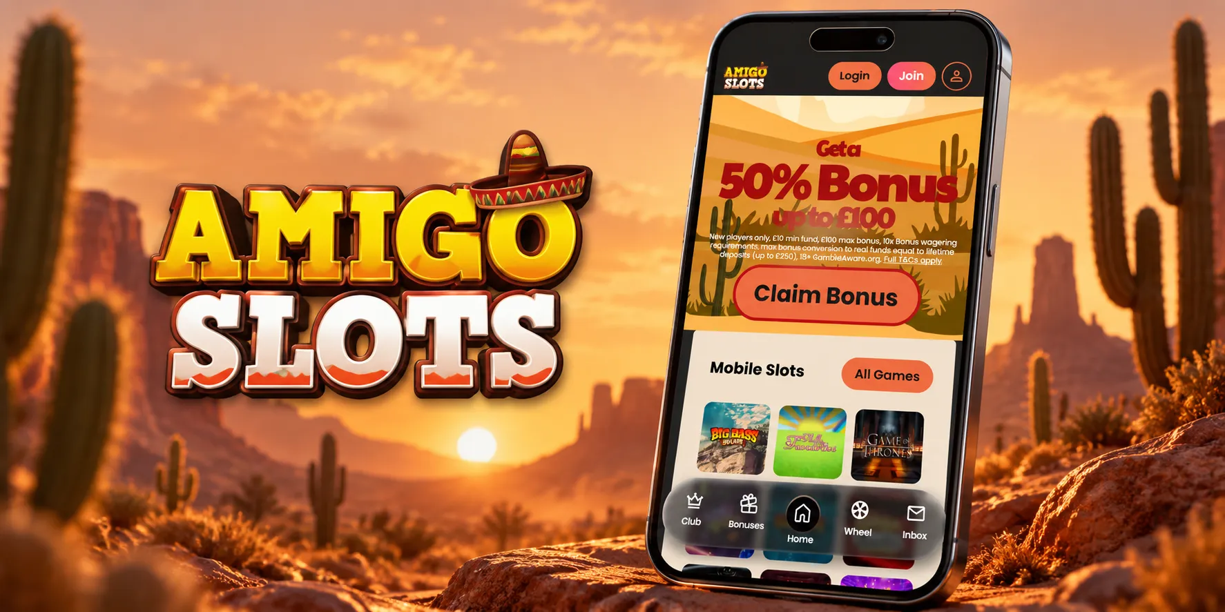 AmigoSlots Casino App Screenshot